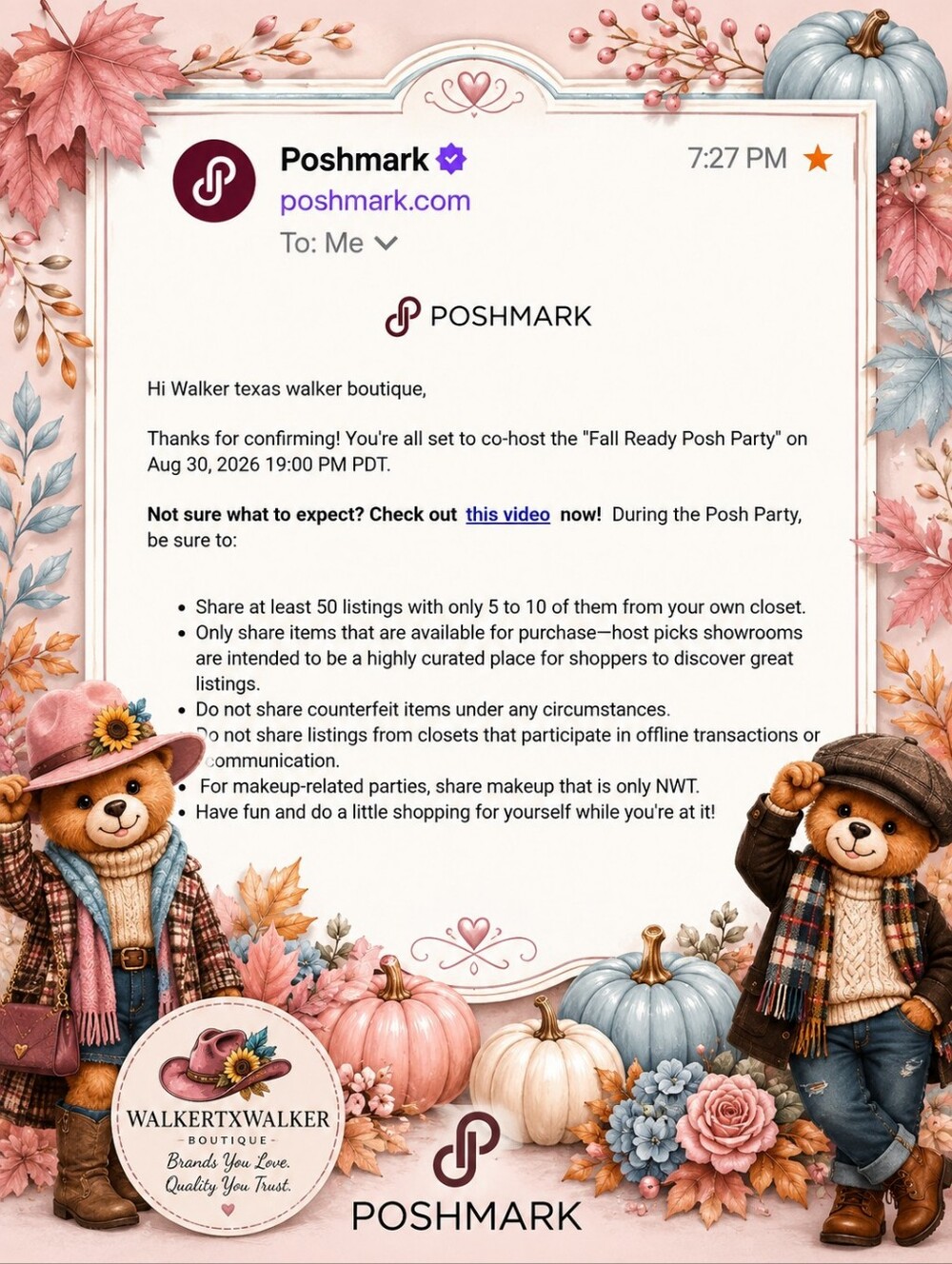 8/30 9pm Central- Hosting "FALL READY" Posh Party - Picture 5 of 7